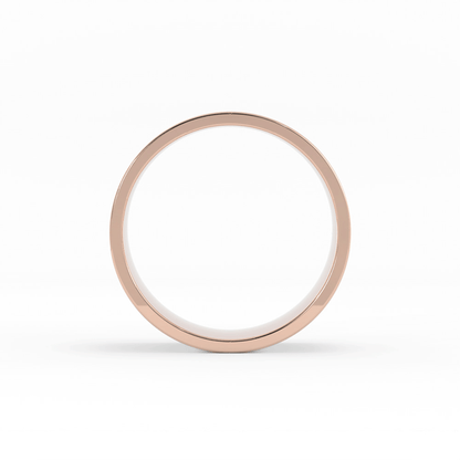 14K Rose Gold 10mm  Flat Comfort Fit Wedding Band