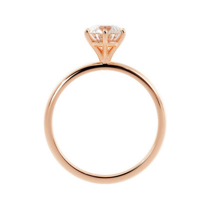 1.0ct Moissanite Round Solitaire 14K Rose Gold Engagement Ring