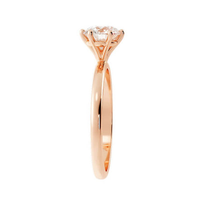 1.0ct Moissanite Round Solitaire 14K Rose Gold Engagement Ring