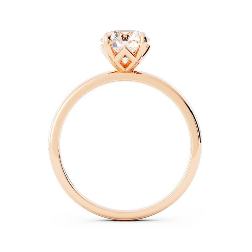 1.0ct Moissanite Round Solitaire 14K Rose Gold Engagement Ring