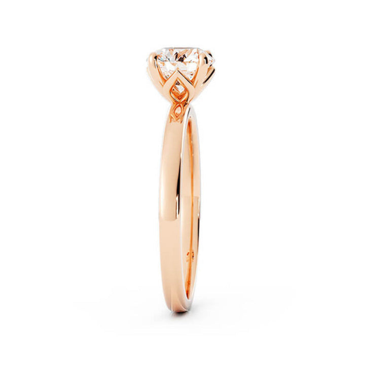 1.0ct Moissanite Round Solitaire 14K Rose Gold Engagement Ring