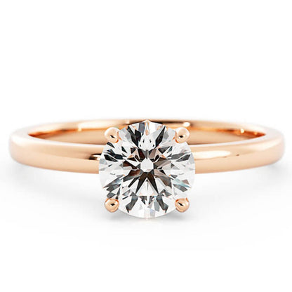 1.0ct Moissanite Round Solitaire 14K Rose Gold Engagement Ring