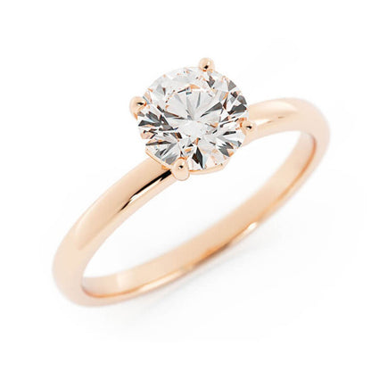 1.0ct Moissanite Round Solitaire 14K Rose Gold Engagement Ring