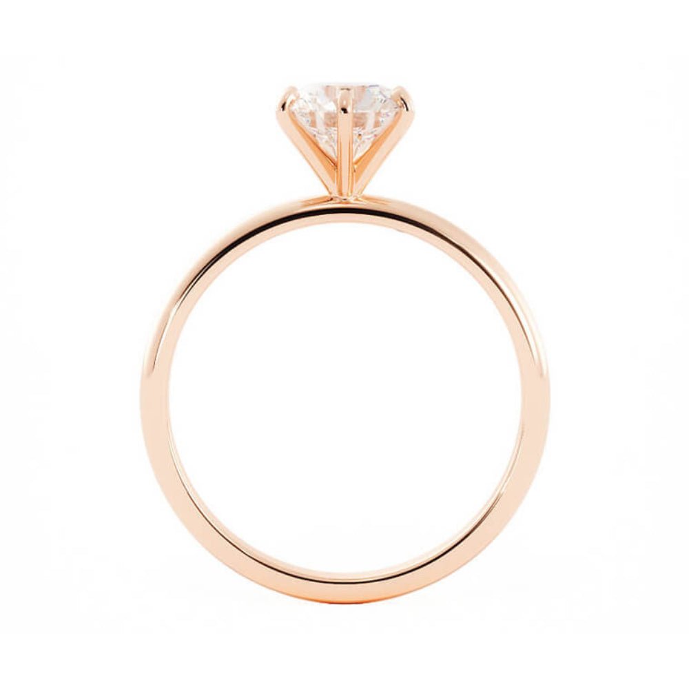 1.0ct Moissanite Round Solitaire 14K Rose Gold Engagement Ring