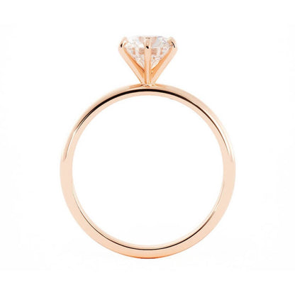 1.0ct Moissanite Round Solitaire 14K Rose Gold Engagement Ring