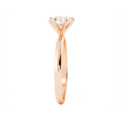 1.0ct Moissanite Round Solitaire 14K Rose Gold Engagement Ring