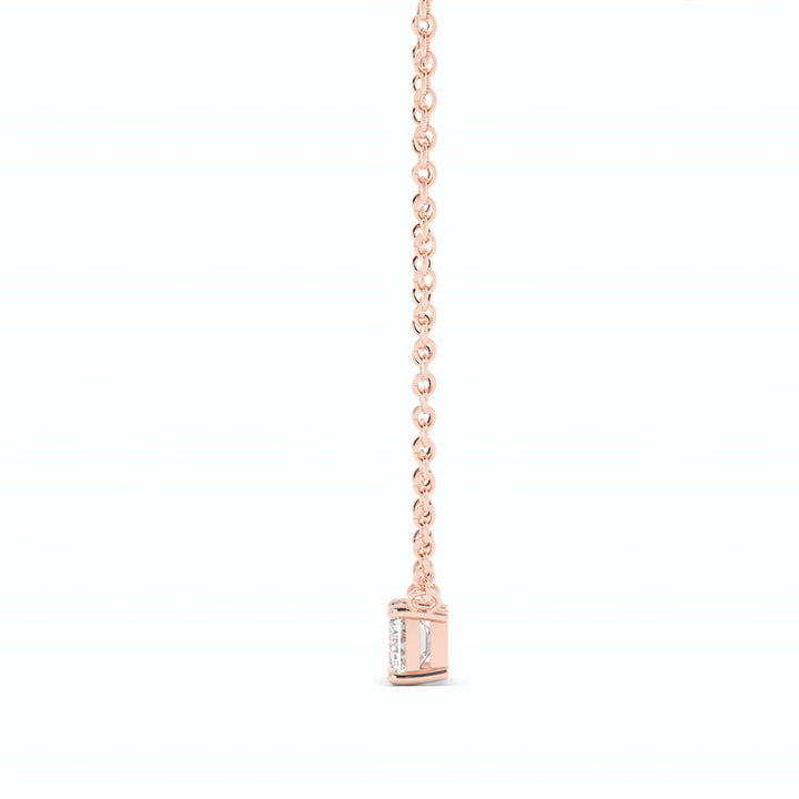 Petite Emerald Cut Solitaire Lab Grown Diamond Necklace