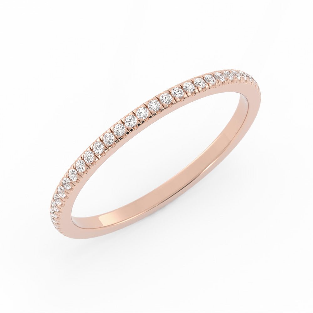 14K Rose Gold Round Lab Grown Diamond Eternity 1.7mm Wedding Band