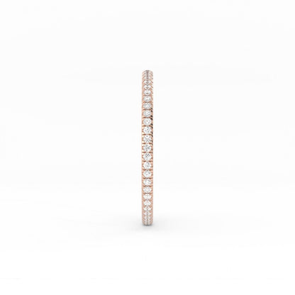 14K Rose Gold Round Lab Grown Diamond Eternity 1.7mm Wedding Band
