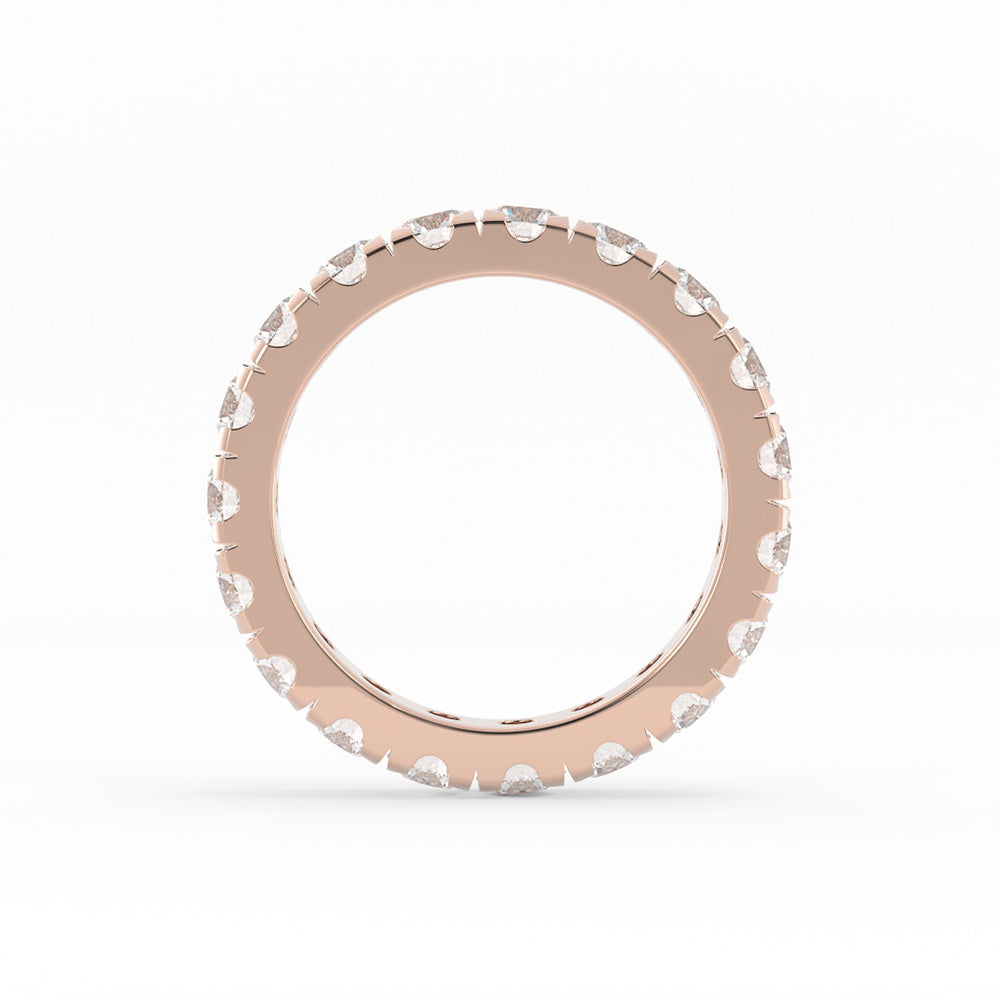 14K Rose Gold Round Lab Grown Diamond Eternity 3.9mm Wedding Band