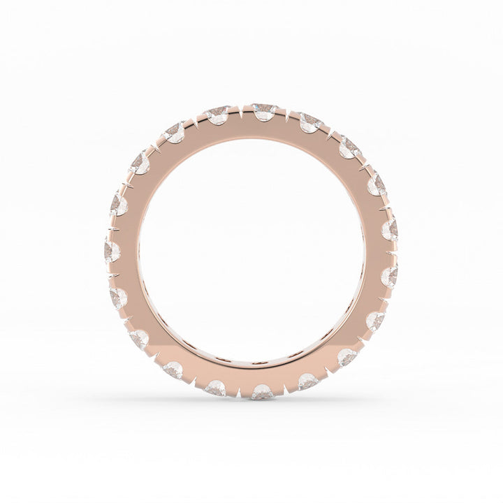 14K Rose Gold Round Lab Grown Diamond Eternity 3.9mm Wedding Band