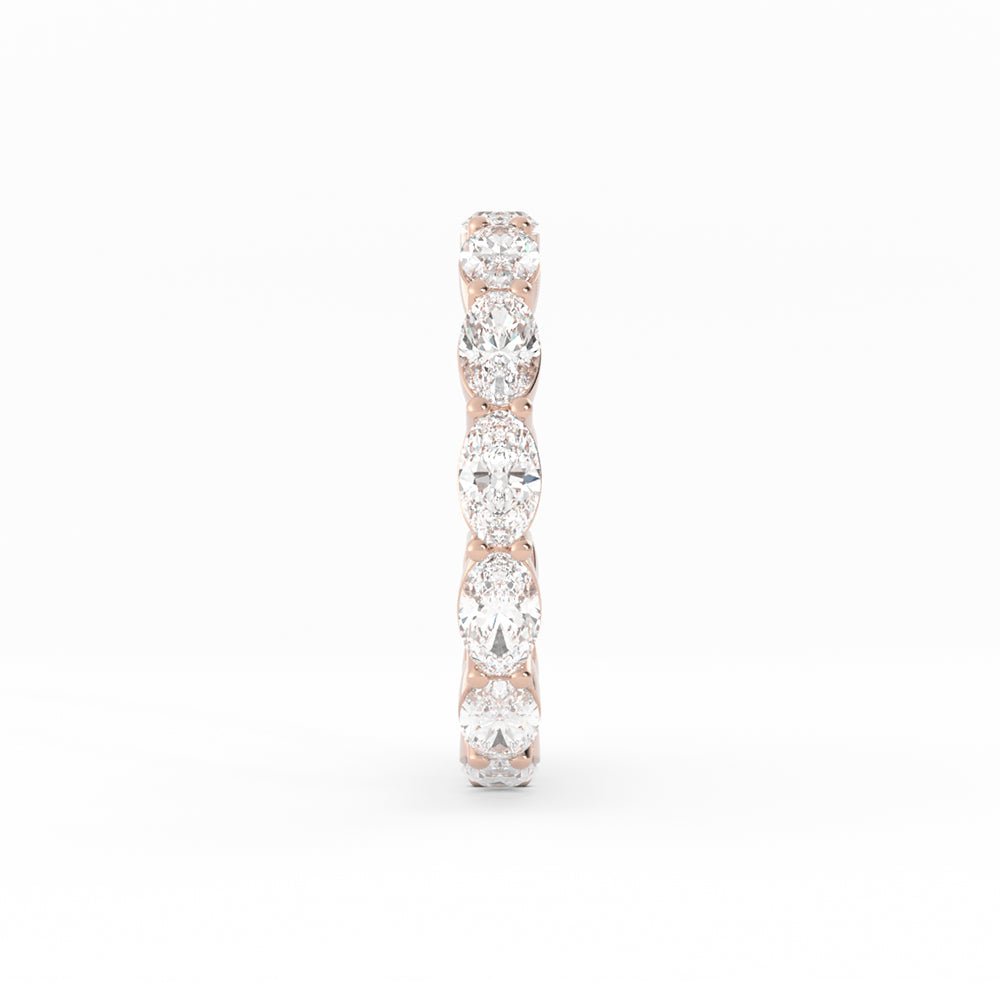 14K Rose Gold Lab Grown Diamond Oval Eternity 2.67mm Wedding Band