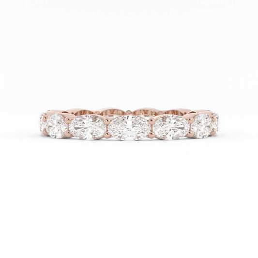14K Rose Gold Lab Grown Diamond Oval Eternity 2.67mm Wedding Band