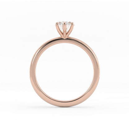 1.25ct Lab Grown Diamond Oval Solitaire 14K Rose Gold Engagement Ring