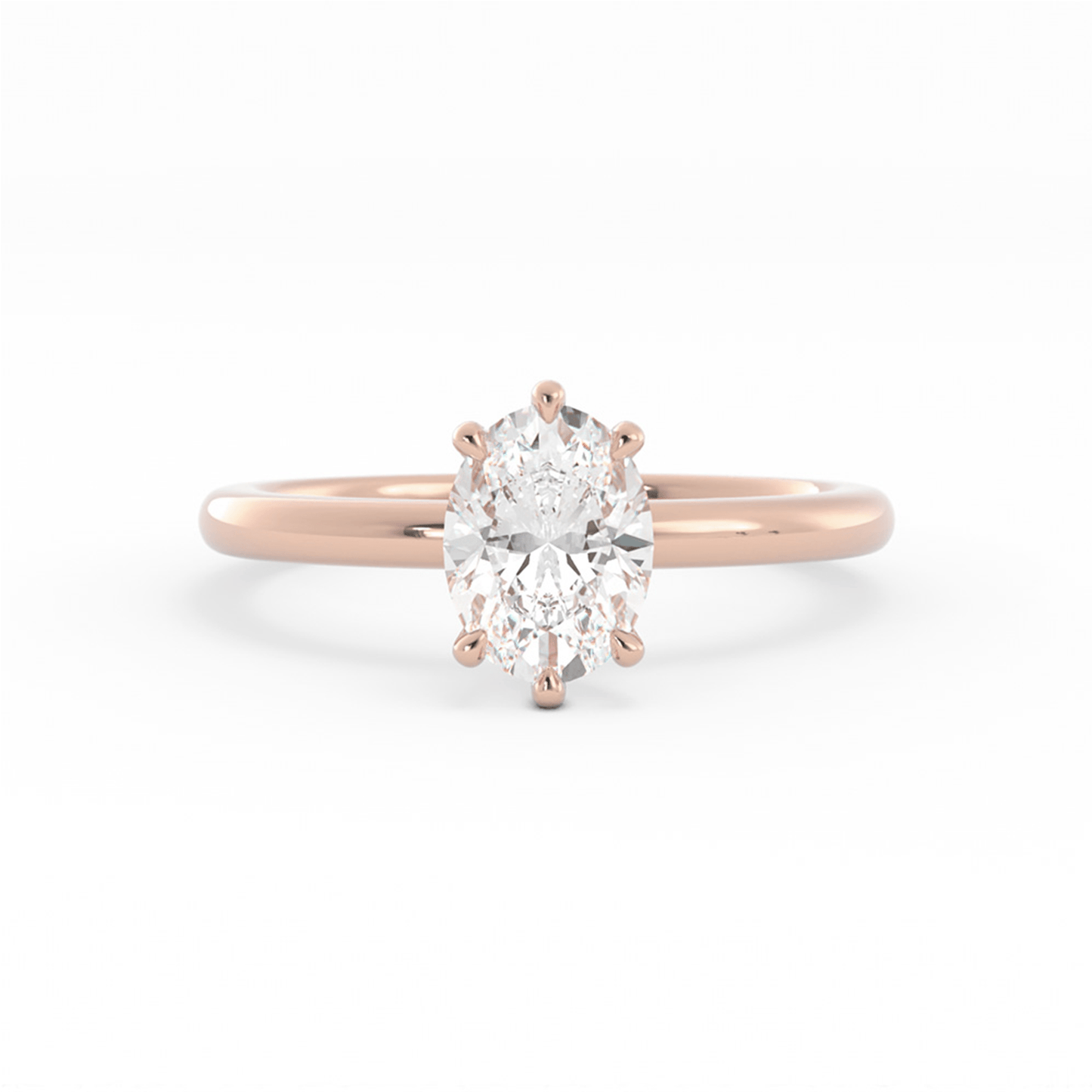 1.25ct Lab Grown Diamond Oval Solitaire 14K Rose Gold Engagement Ring