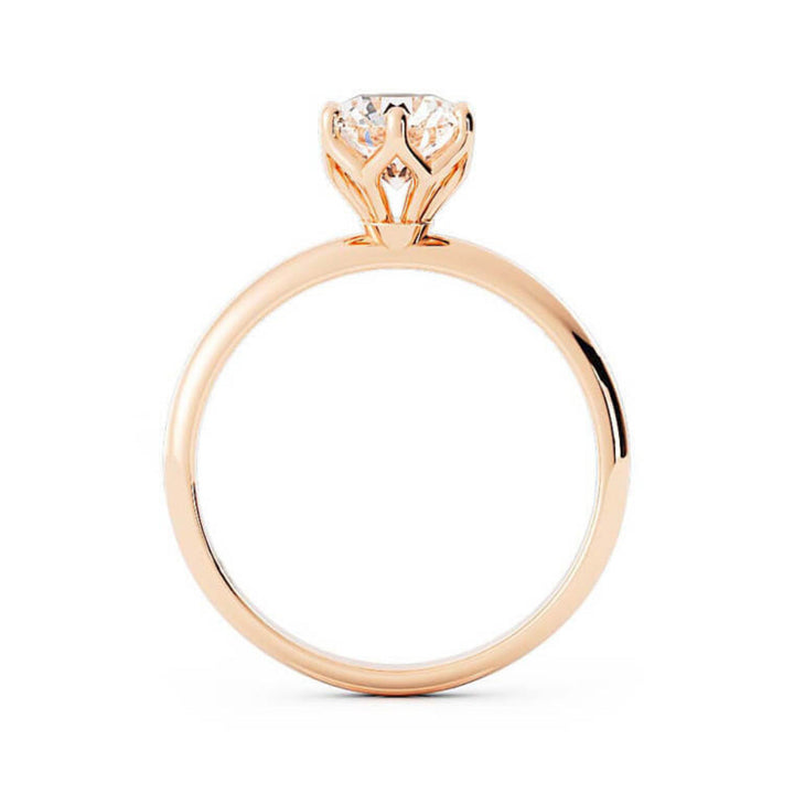 1.0ct Moissanite Round Solitaire 14K Rose Gold Engagement Ring