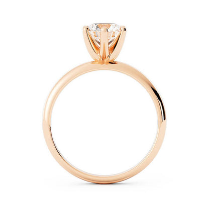 1.0ct Moissanite Round Solitaire 14K Rose Gold Engagement Ring