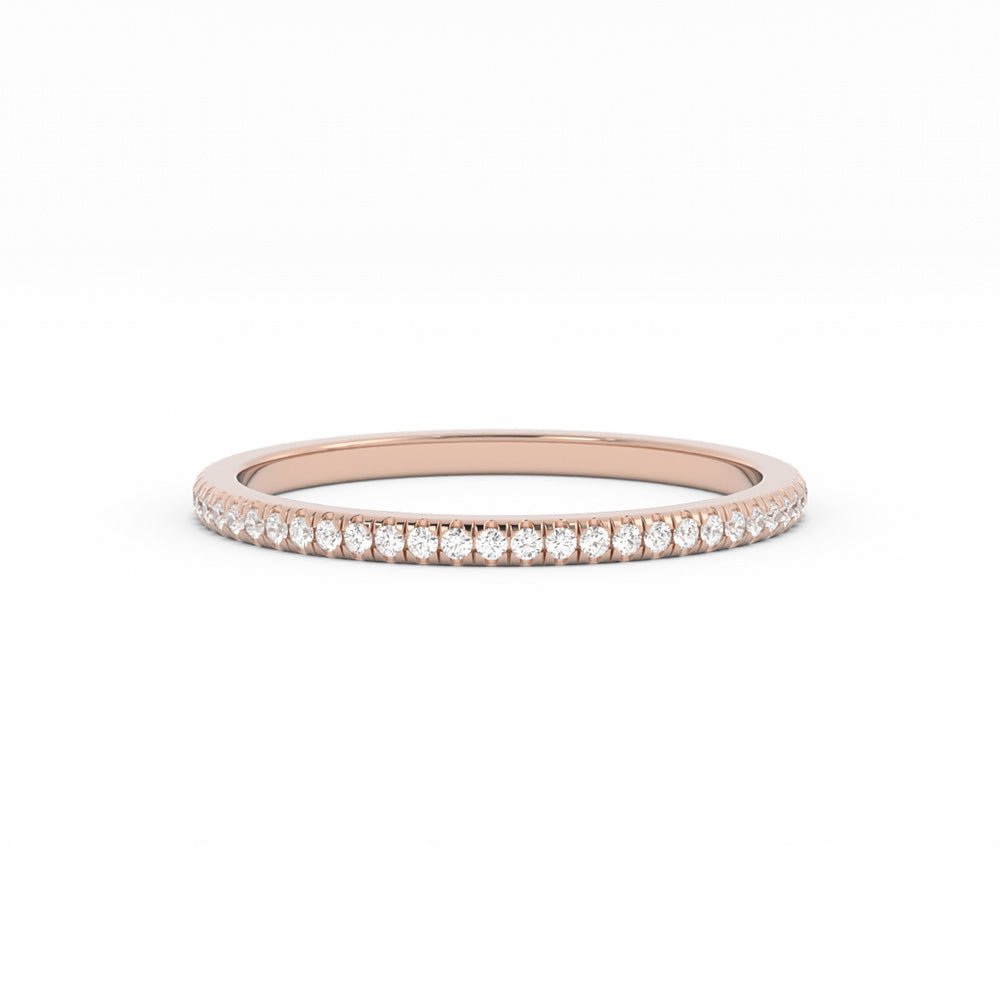 14K Rose Gold Moissanite Eternity 1.7mm Wedding Band