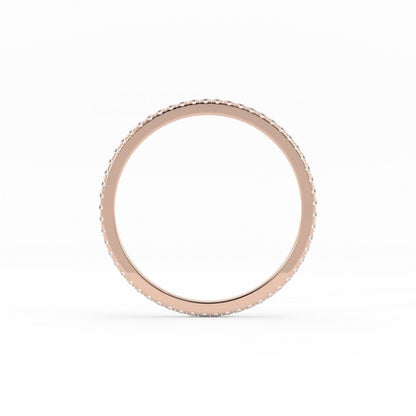 14K Rose Gold Moissanite Eternity 1.7mm Wedding Band