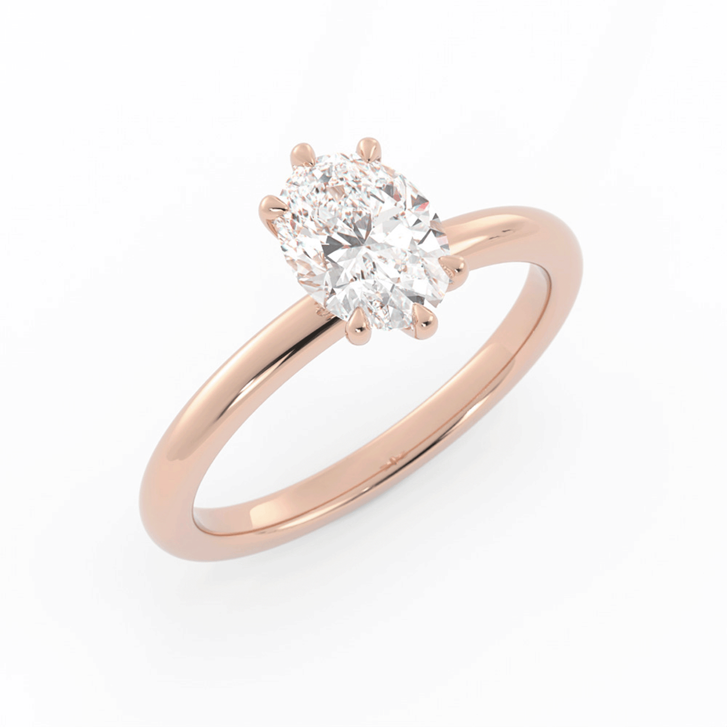 1.25ct Moissanite Oval Solitaire 14K Rose Gold Engagement Ring