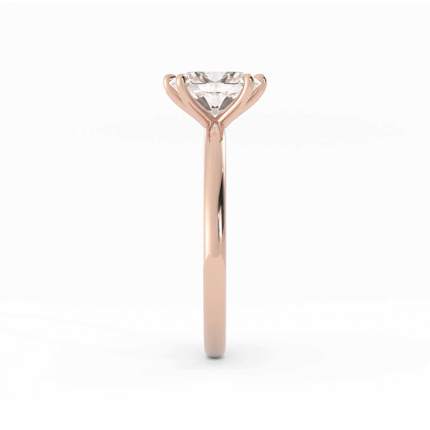 1.25ct Moissanite Oval Solitaire 14K Rose Gold Engagement Ring