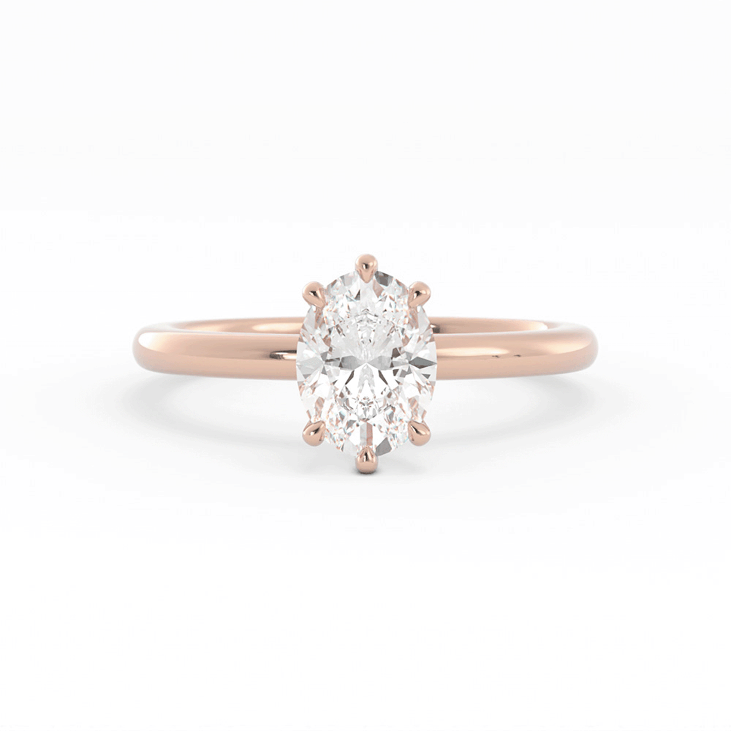 1.25ct Moissanite Oval Solitaire 14K Rose Gold Engagement Ring