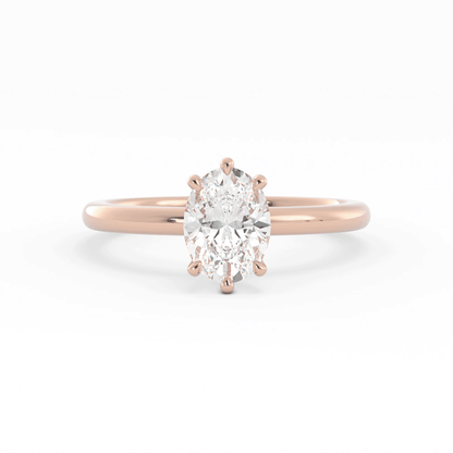 1.25ct Moissanite Oval Solitaire 14K Rose Gold Engagement Ring