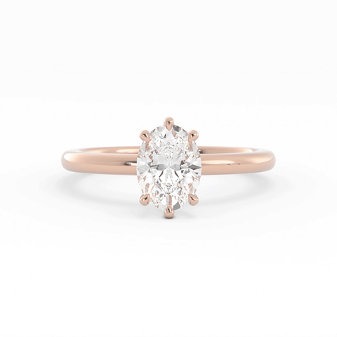 1.25ct Moissanite Oval Solitaire 14K Rose Gold Engagement Ring