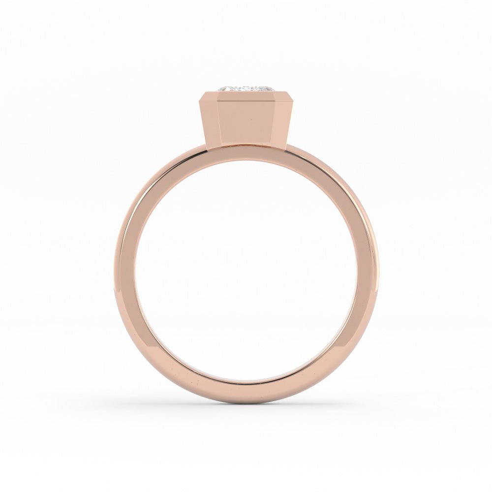 1.0ct Moissanite Emerald North South Solitaire 14K Rose Gold Engagement Ring