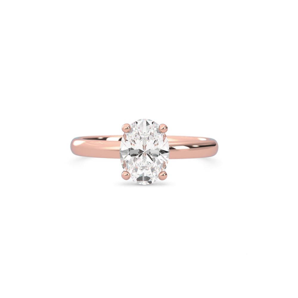 1.09ct Moissanite Oval Solitaire 14K Rose Gold Engagement Ring