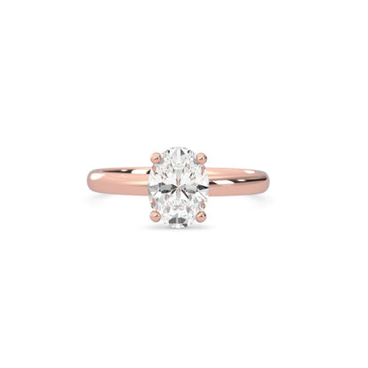 1.09ct Moissanite Oval Solitaire 14K Rose Gold Engagement Ring