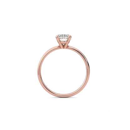 1.09ct Moissanite Oval Solitaire 14K Rose Gold Engagement Ring