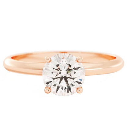 1.0ct Moissanite Round Solitaire 14K Rose Gold Engagement Ring