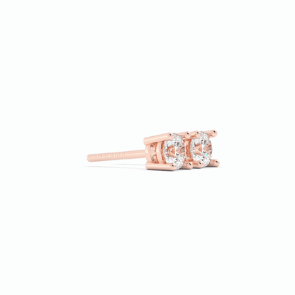 0.25ct Lab Grown Diamond Round Solitaire 14K Rose Gold Earring