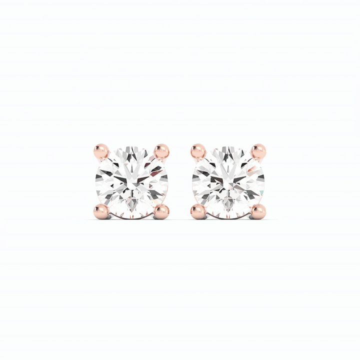 Round Lab Grown Diamond Solitaire Earrings