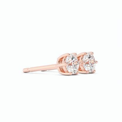 0.25ct Lab Grown Diamond Round 4mm Stud 14K Rose Gold Earring