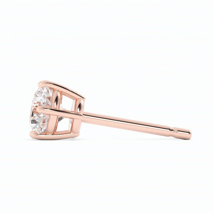 0.5ct Lab Grown Diamond Round 5mm Stud 14K Rose Gold Earring