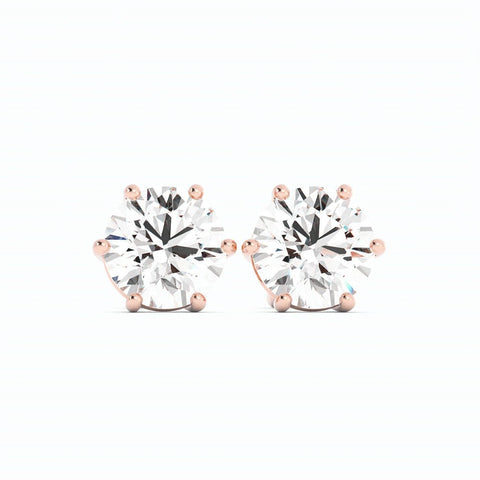 0.5ct Lab Grown Diamond Round 5mm Stud 14K Rose Gold Earring
