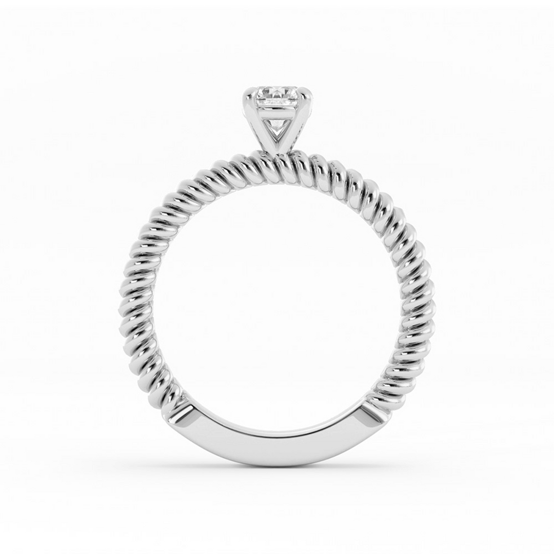 Rope Lab Grown Diamond Solitaire Engagement Ring