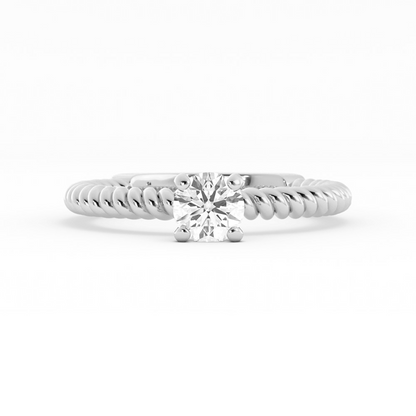 0.5ct Lab Grown Diamond Rope Solitaire 14K White Gold Engagement Ring