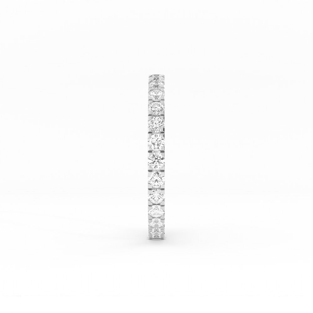 14K White Gold Round Eternity Lab Grown Diamond Wedding Band