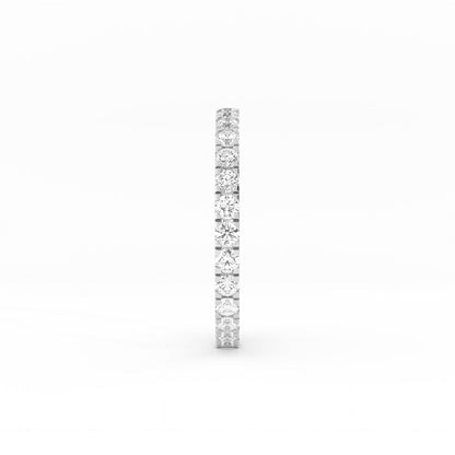 14K White Gold Round Eternity Lab Grown Diamond Wedding Band