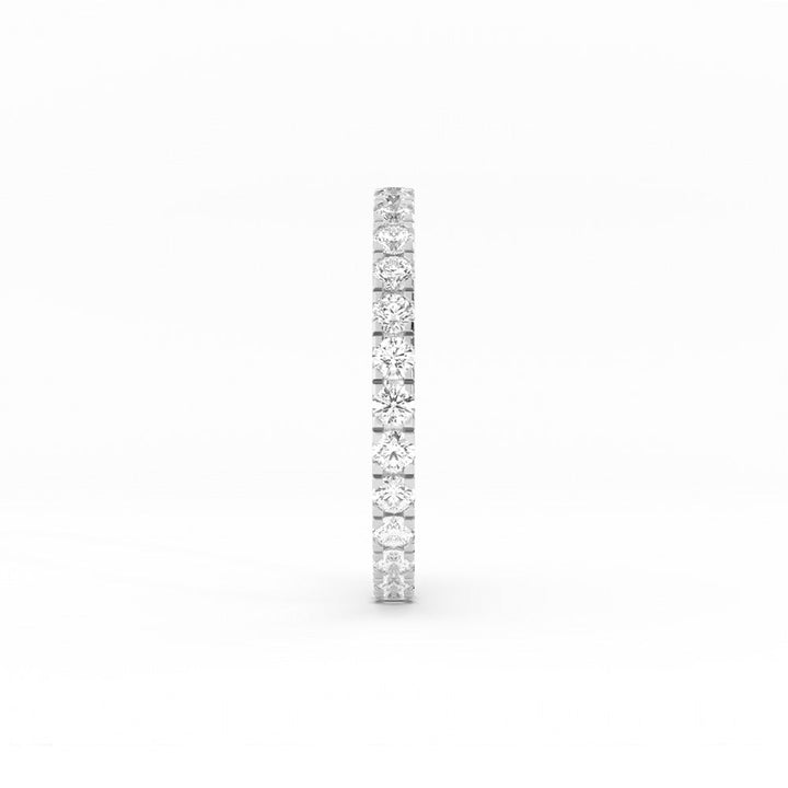 14K White Gold Round Eternity Lab Grown Diamond Wedding Band