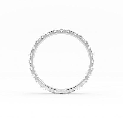 14K White Gold Round Eternity Lab Grown Diamond Wedding Band