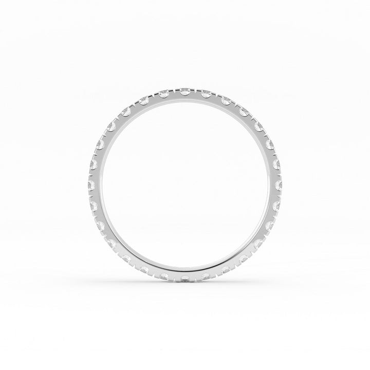 14K White Gold Round Eternity Lab Grown Diamond Wedding Band