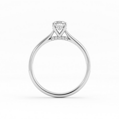 0.5ct Lab Grown Diamond Round Hidden Halo 14K White Gold Engagement Ring