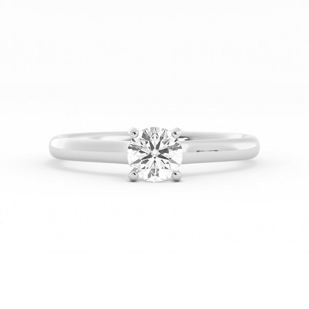 Round Lab Grown Diamond Hidden Halo Engagement Ring