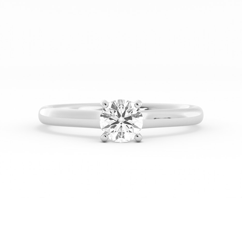 0.5ct Lab Grown Diamond Round Hidden Halo 14K White Gold Engagement Ring
