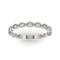 14K White Gold Three Quarter Shank Lab Grown Diamond Wedding Band