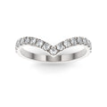 14K White Gold Contour Half Shank Lab Grown Diamond Wedding Band